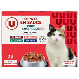 U Sachets fraicheur pour chat sauce viandes & poissons 24x100g