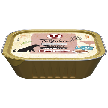 U Aliment pour chien Terrine sans céréales riche en Boeuf  150G
