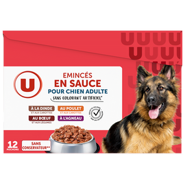 U Sachets fraicheur pour chien adulte Emincés en sauce, 12x100g