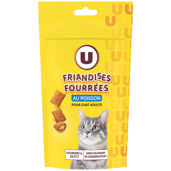 U Friandises fourrées au poisson MSC pour chat stérilisé 60g