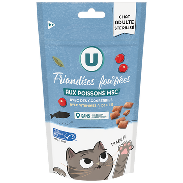 U Friandises fourrées au poisson MSC pour chat stérilisé 60g