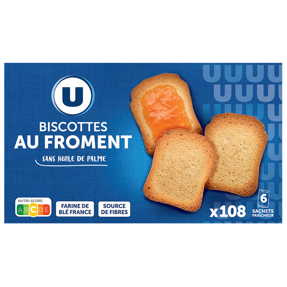 U Biscottes froment antichoc  x108   -  900g