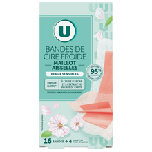 U Bande de cire froide pour maillot et aisselles, 2x8