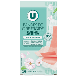 U Bande de cire froide pour maillot et aisselles, 2x8