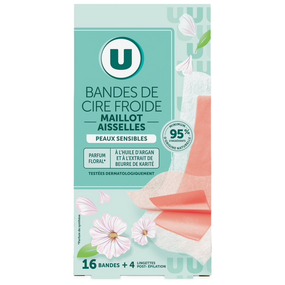 U Bande de cire froide pour maillot et aisselles, 2x8