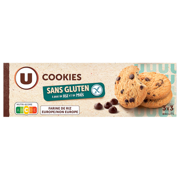 U SANS GLUTEN Cookies pépites chocolat sans gluten 150g