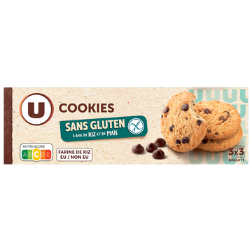 U SANS GLUTEN Cookies pépites chocolat sans gluten 150g