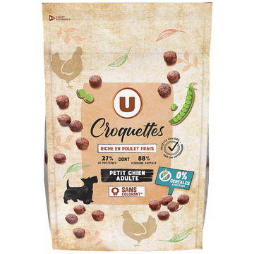 U Croquettes sans céréales riche en poulet frais petit chien 1,5kg