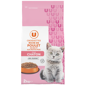 U Croquettes riches en poulet pour chaton  2kg