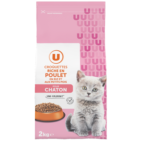 U Croquettes riches en poulet pour chaton  2kg