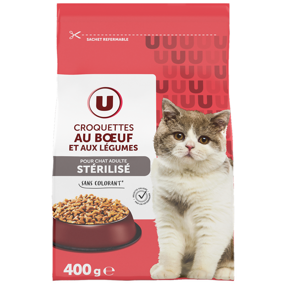 U Croquettes pour chat stérilisé au boeuf & aux légumes 400g
