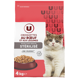 U Croquettes pour chat stérilisé au boeuf & aux légumes 4kg