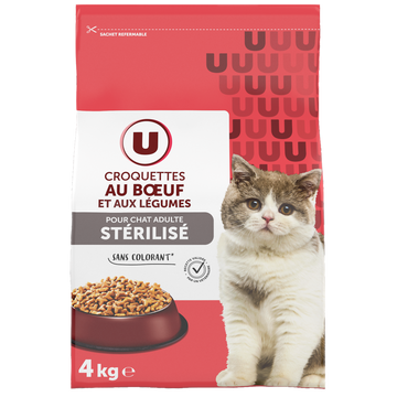U Croquettes pour chat stérilisé au boeuf & aux légumes 4kg