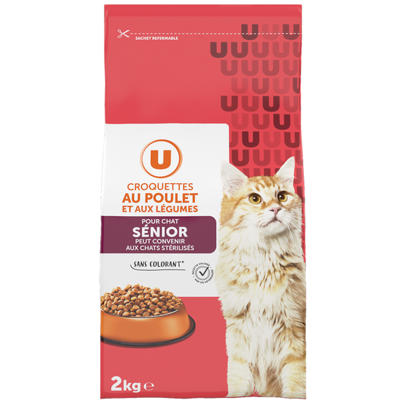 U Croquettes au poulet et aux légumes pour chat senior  2kg