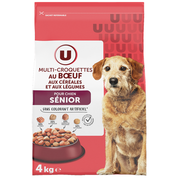 U Croquettes au boeuf pour chien senior 4kg