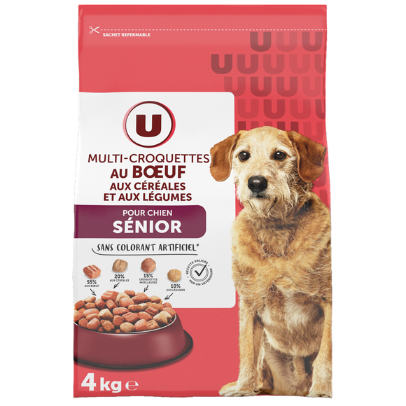 U Croquettes au boeuf pour chien senior 4kg
