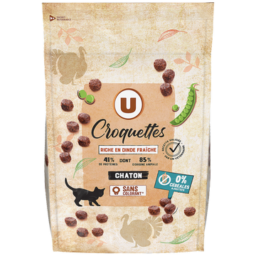 U Croquettes sans céréales riches en dinde pour chaton  1,5kg