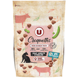 U Croquettes sans céréales.riche en boeuf frais pour chat adulte stérilisé  1,5kg