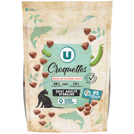 U Croquettes sans céréales riche en saumon frais pour chat adulte stérilisé  1,5kg