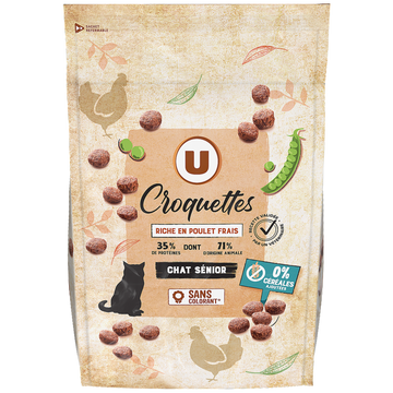 U Croquettes sans céréales riches en poulet frais pour chat sénior  1,5kg
