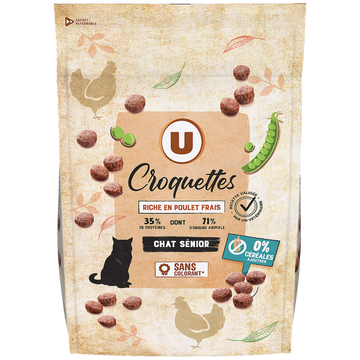 U Croquettes pour chat senior, sans céréales, riches en poulet  3kg