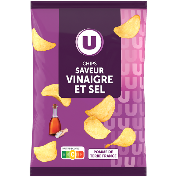 U Chips saveur vinaigre et sel - 135g