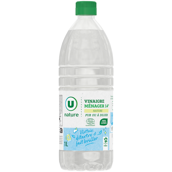 U NATURE Vinaigre ménager 14° flacon 1l.