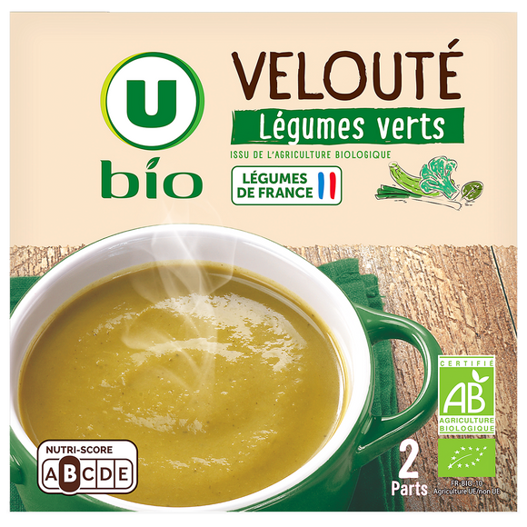 U BIO Soupe Velouté de légumes verts 2 briques de 30cl, 680g