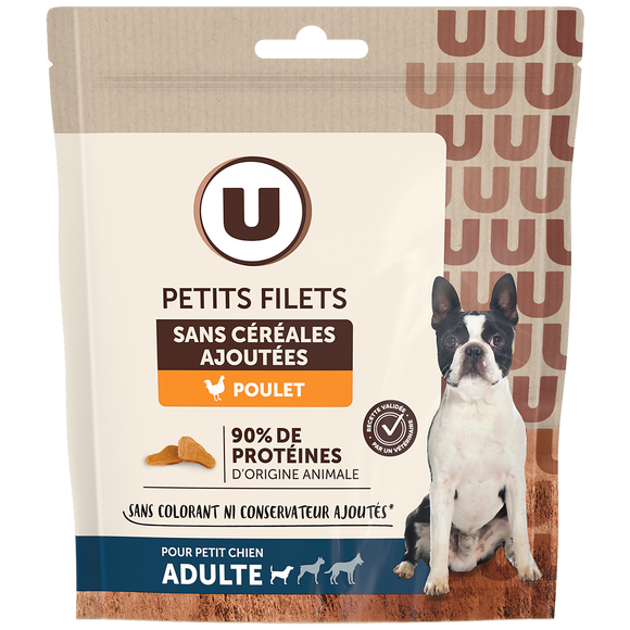 U Friandises Mini filet de poulet pour petit chien 60g