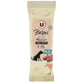 U Friandises Barres haute nutrition riche en viandes pour chien 2x20g