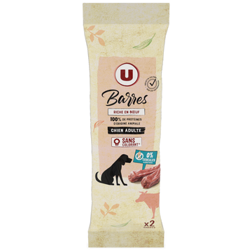 U Friandises Barres haute nutrition riche en viandes pour chien 2x20g