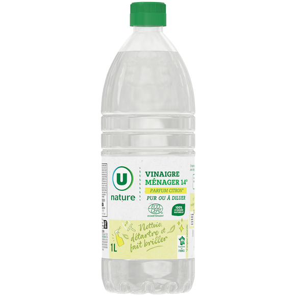 U NATURE Vinaigre ménager parfum citron 14° 1l.