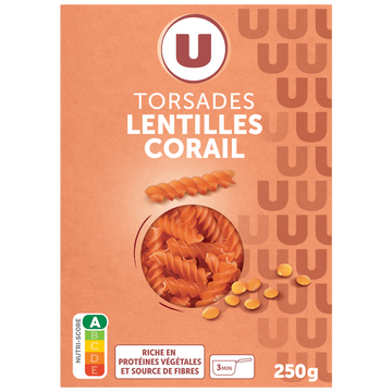 U Torsade lentilles corail, sachet 250g