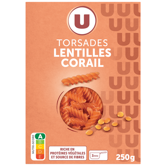 U Torsade lentilles corail, sachet 250g