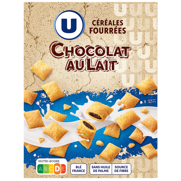 U Céréales fourrées au chocolat au lait 375g