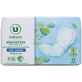 U NATURE Serviettes incontinence maxi x12