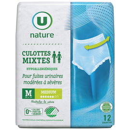 U NATURE Culottes incontinence mixte - Taille M - x12