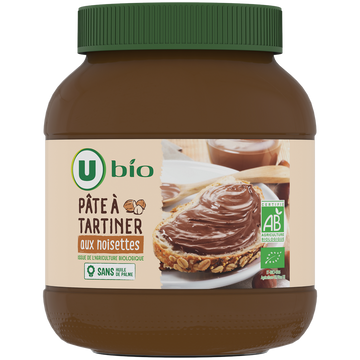U BIO Pâte à tartiner aux noisettes pot 700g