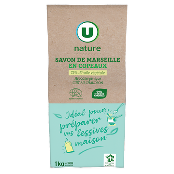 U NATURE Lessive en poudre - Hypoallergénique - 200 lavages - 1 kg