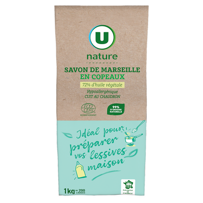 U NATURE Lessive en poudre - Hypoallergénique - 200 lavages - 1 kg
