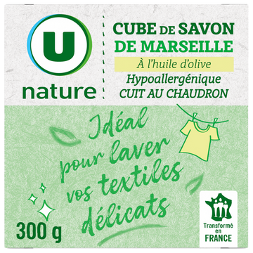 U NATURE Cube de savon de Marseille olive étui 300g