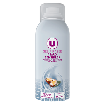 U Gel à raser femme peaux sensibles extrait beurre de karité 75ml