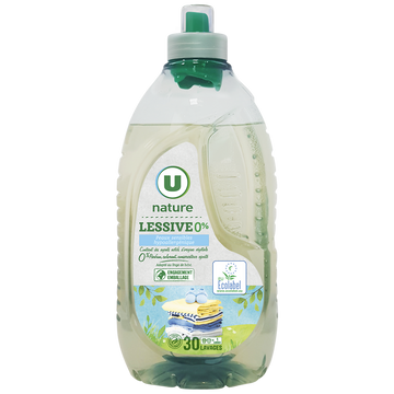 U NATURE Lessive liquide 0%  30 lavages 1,5L