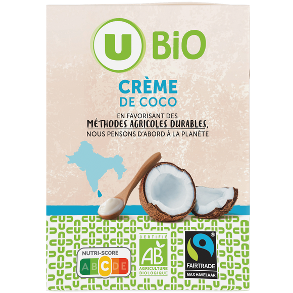 U BIO Crème de coco  briquette 200ml