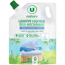 U NATURE Lessive liquide - Fraicheur intense - 30 lavages - RECHARGE - 1.5 l