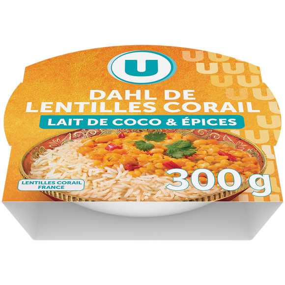 U Dahl de lentilles corail et riz U 300g