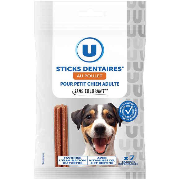 U Sticks dentaires au poulet pour chien mini - 110g