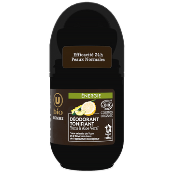 U BIO Déodorant Homme tonifiant yuzu aloé véra 50ml