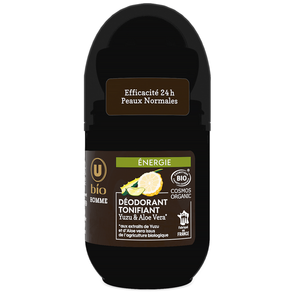 U BIO Déodorant Homme tonifiant yuzu aloé véra 50ml