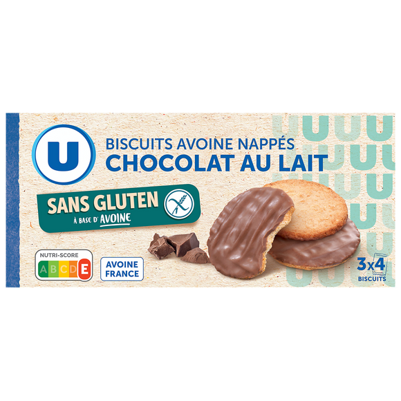 U SANS GLUTEN Biscuit avoine chocolat U SANS GLUTEN 125g